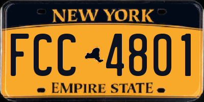 NY license plate FCC4801