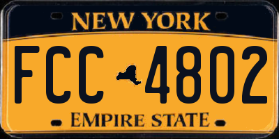 NY license plate FCC4802