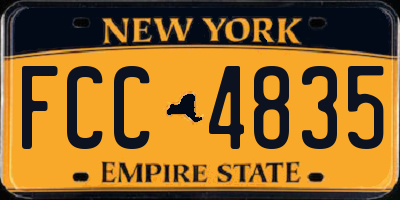 NY license plate FCC4835