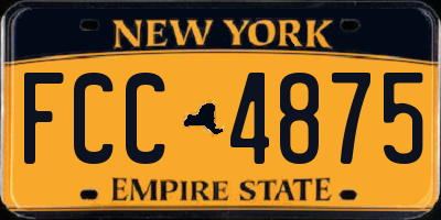 NY license plate FCC4875