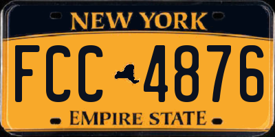 NY license plate FCC4876
