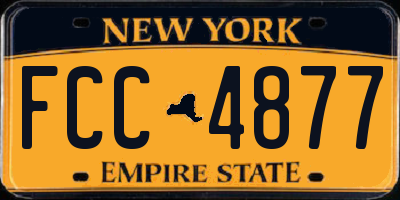 NY license plate FCC4877