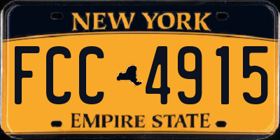 NY license plate FCC4915