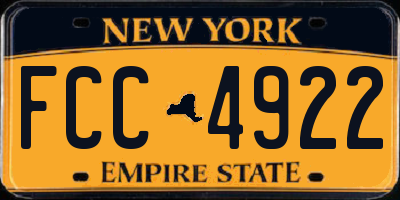 NY license plate FCC4922