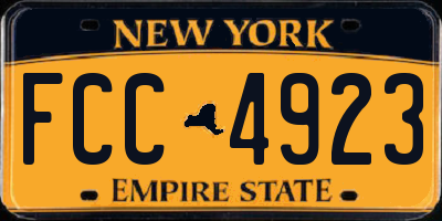 NY license plate FCC4923