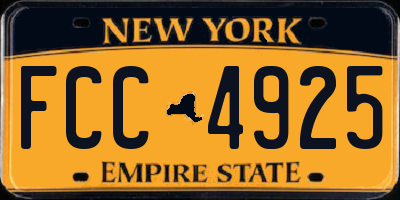 NY license plate FCC4925