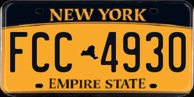 NY license plate FCC4930