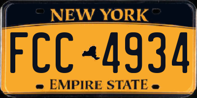 NY license plate FCC4934