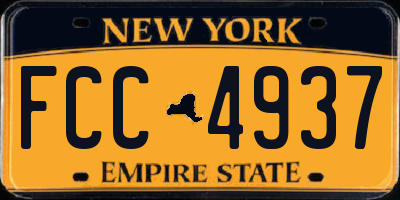 NY license plate FCC4937