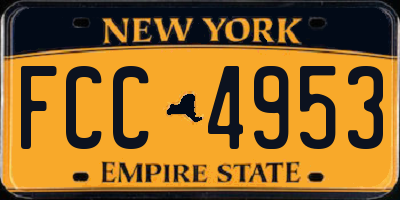 NY license plate FCC4953