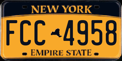 NY license plate FCC4958