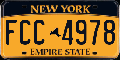 NY license plate FCC4978