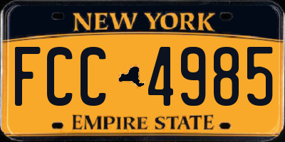 NY license plate FCC4985