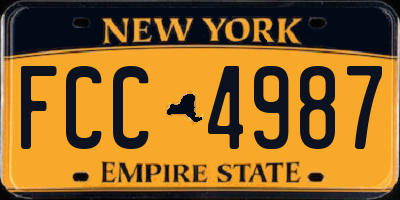 NY license plate FCC4987