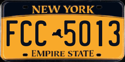 NY license plate FCC5013