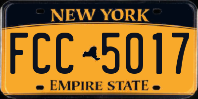 NY license plate FCC5017