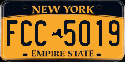 NY license plate FCC5019