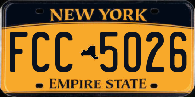 NY license plate FCC5026