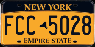 NY license plate FCC5028