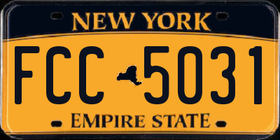 NY license plate FCC5031
