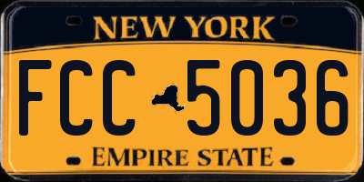 NY license plate FCC5036