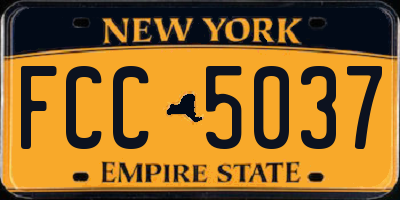 NY license plate FCC5037