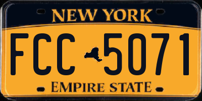 NY license plate FCC5071