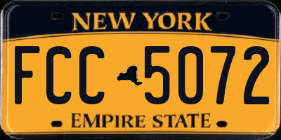 NY license plate FCC5072