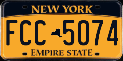 NY license plate FCC5074