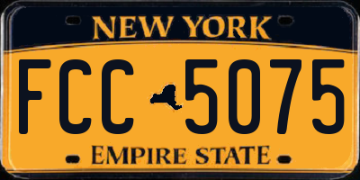 NY license plate FCC5075