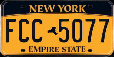 NY license plate FCC5077