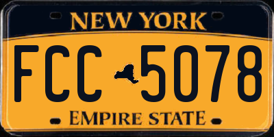 NY license plate FCC5078