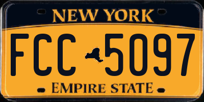 NY license plate FCC5097