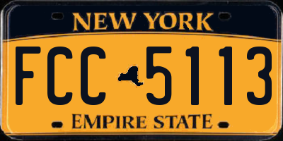 NY license plate FCC5113