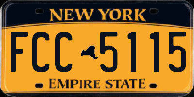 NY license plate FCC5115