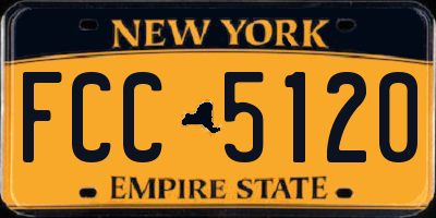 NY license plate FCC5120