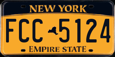 NY license plate FCC5124