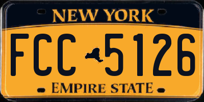 NY license plate FCC5126