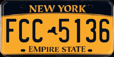 NY license plate FCC5136