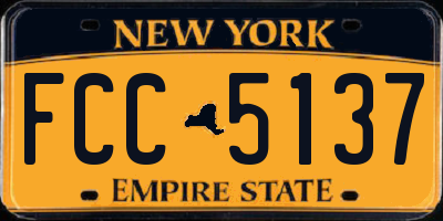NY license plate FCC5137