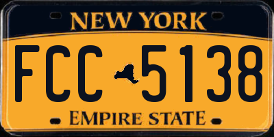 NY license plate FCC5138