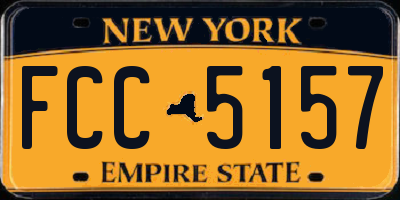 NY license plate FCC5157