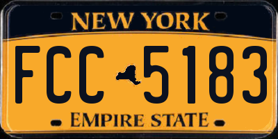 NY license plate FCC5183