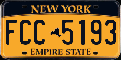 NY license plate FCC5193