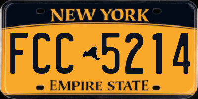 NY license plate FCC5214