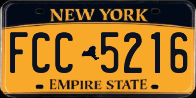 NY license plate FCC5216