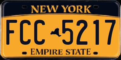 NY license plate FCC5217