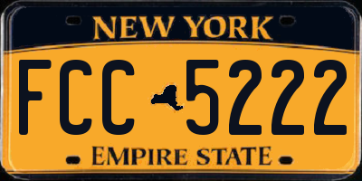 NY license plate FCC5222