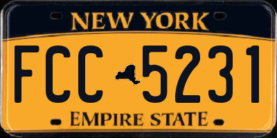 NY license plate FCC5231