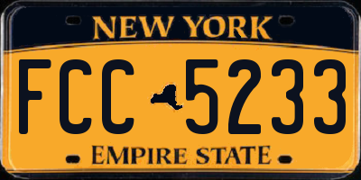 NY license plate FCC5233